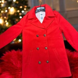 Old Navy,girls,Coat,Red,Size 14/16,Buttons,Long Sleeve,Long,Pockets.!